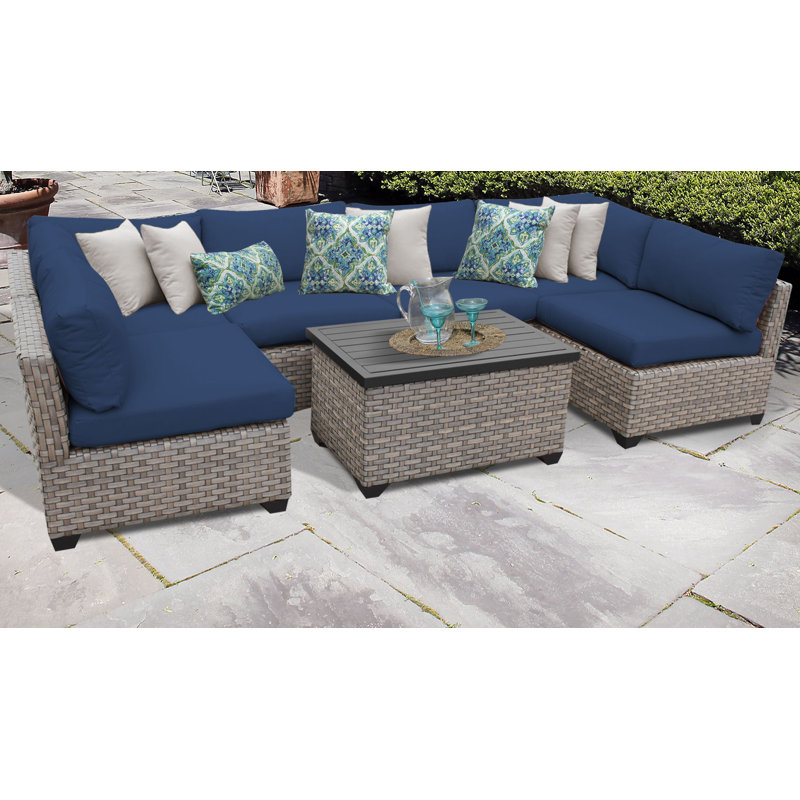 Sol 72 Outdoor™ Rochford 7 Piece Sectional Seating Group with Cushions